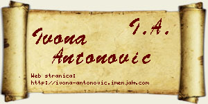 Ivona Antonović vizit kartica